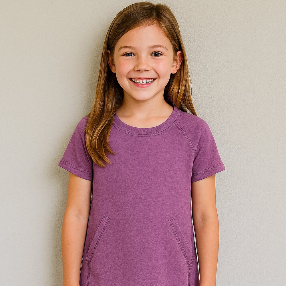 Avia Girls Purple Tunic Top with Pockets – Size M (7/8)